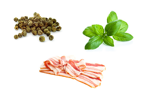 Lard basilic poivre pour préparer les morceaux de lotte lefishgourmand